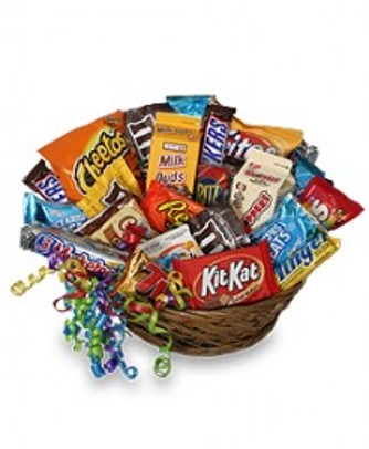 Junk Food Surprise Basket with chocolates
