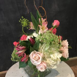 Blush and Bashful bouquet of flowers